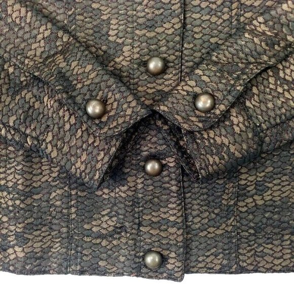 Vintage Acorn Multicolor Snake Print Long Sleeve Cropped Jacket Womens Medium - Picture 6 of 11
